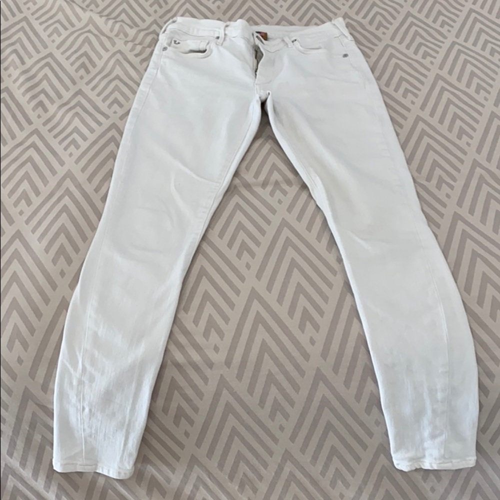 True Religion High Rise White Skinny Jeans